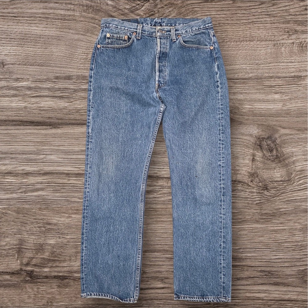 Vintage Levis 501 Mens 34x30 Made in USA 80s Blue Straight Leg Denim Jeans